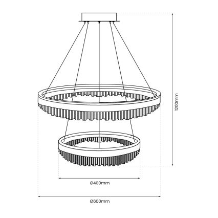 Candeeiro suspenso LED LED/85W/230V diâmetro 60 cm dourado
