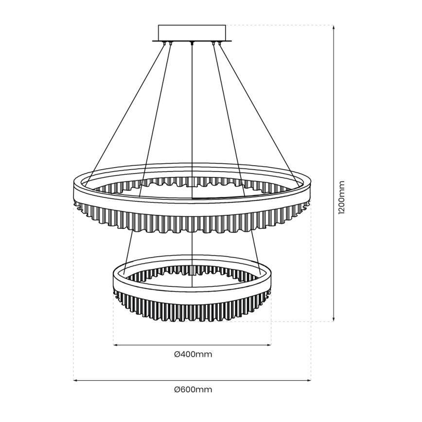 Candeeiro suspenso LED LED/85W/230V diâmetro 60 cm dourado