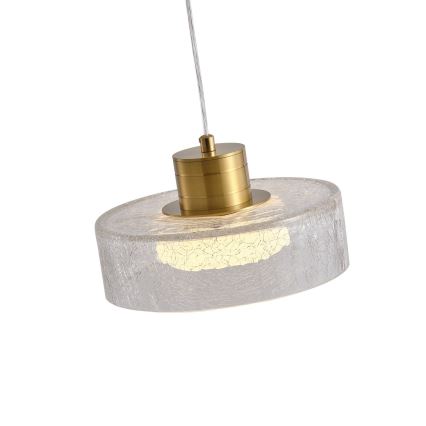 Candeeiro suspenso LED LED/8W/230V 3000K dourado/transparente pr. 20 cm