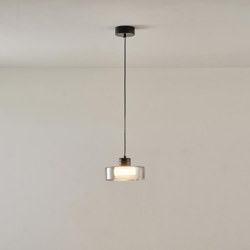 Candeeiro suspenso LED LED/8W/230V 3000K preto/fumado pr. 20 cm