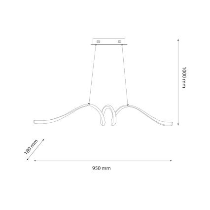 Candeeiro suspenso LED LOOP LED/28W/230V preto