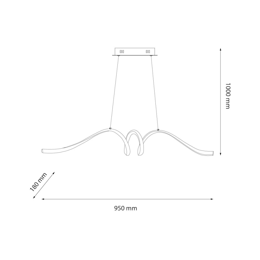 Candeeiro suspenso LED LOOP LED/28W/230V preto
