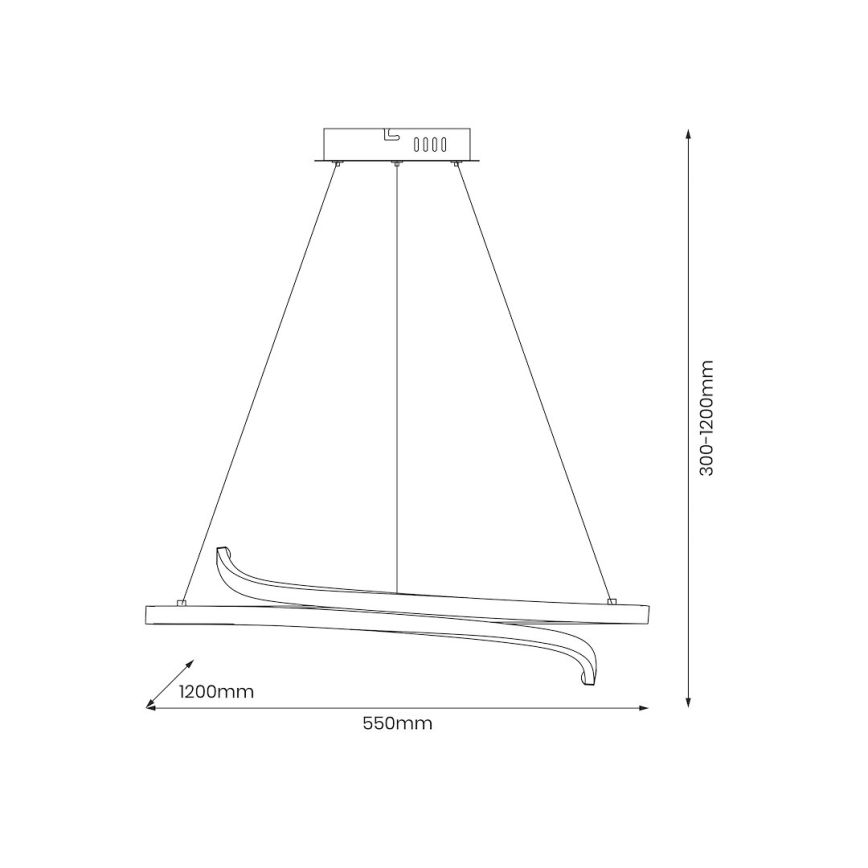 Candeeiro suspenso LED LORENZO LED/35W/230V preto