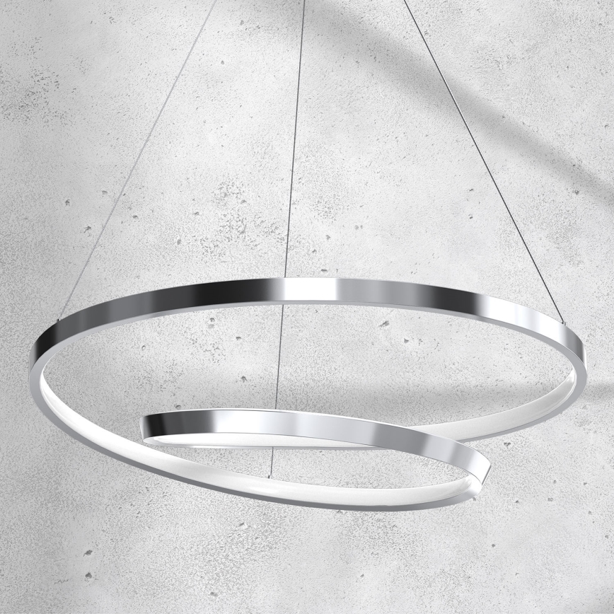 Candeeiro suspenso LED LUCERO LED/48W/230V cromado brilhante