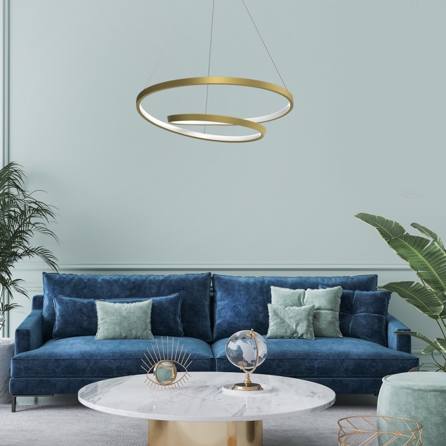 Candeeiro suspenso LED LUCERO LED/48W/230V dourado