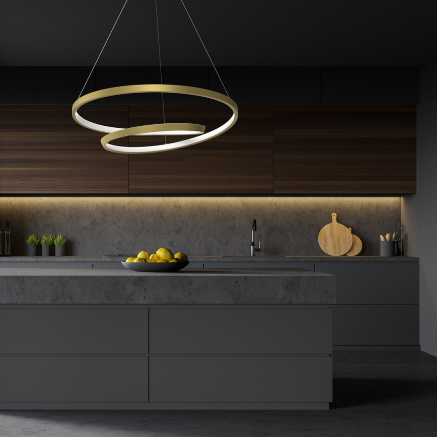 Candeeiro suspenso LED LUCERO LED/48W/230V dourado