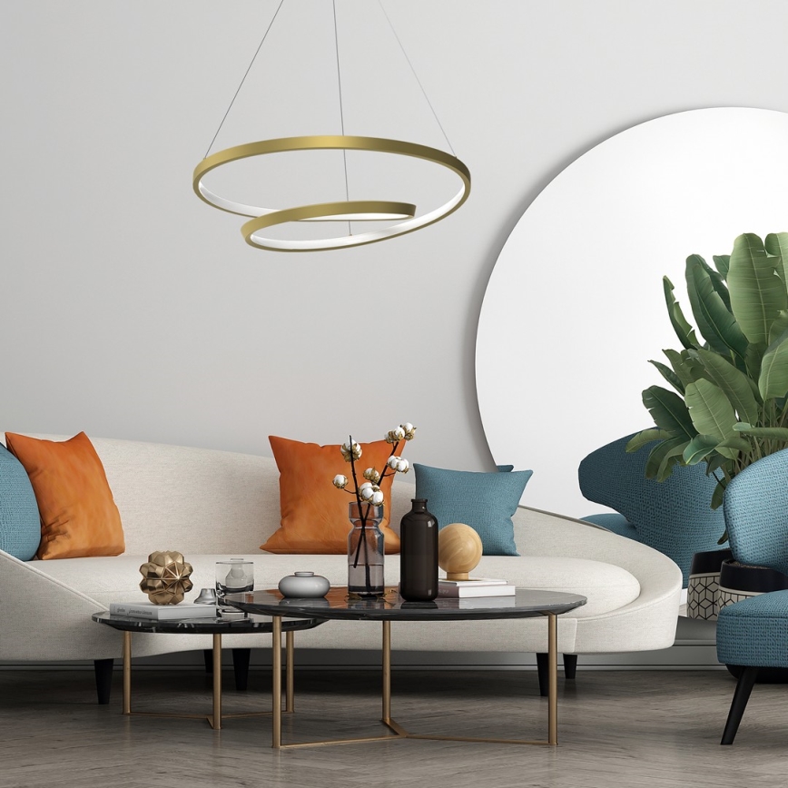 Candeeiro suspenso LED LUCERO LED/48W/230V dourado