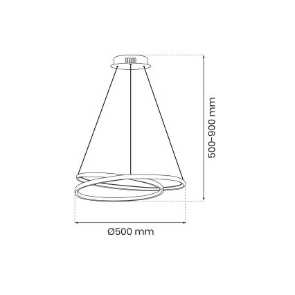 Candeeiro suspenso LED LUCERO LED/48W/230V dourado