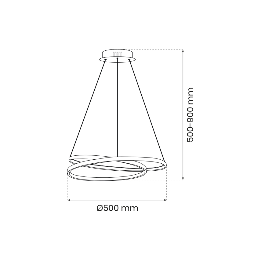 Candeeiro suspenso LED LUCERO LED/48W/230V dourado