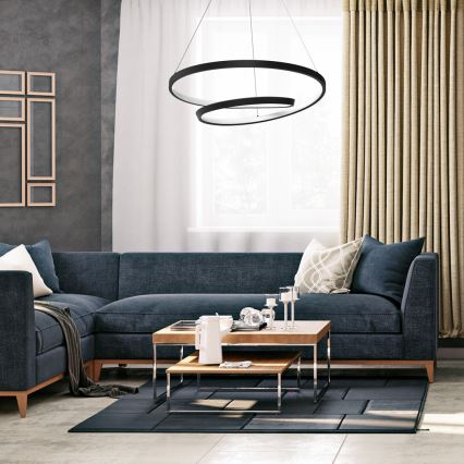 Candeeiro suspenso LED LUCERO LED/48W/230V preto