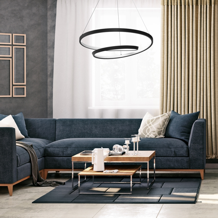 Candeeiro suspenso LED LUCERO LED/48W/230V preto
