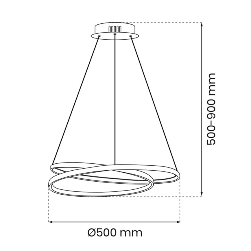 Candeeiro suspenso LED LUCERO LED/48W/230V preto