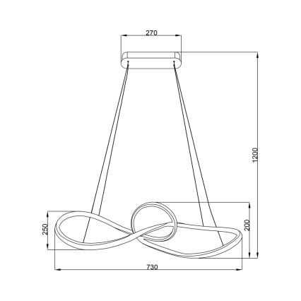 Candeeiro suspenso LED MARCO LED/42W/230V cromado brilhante
