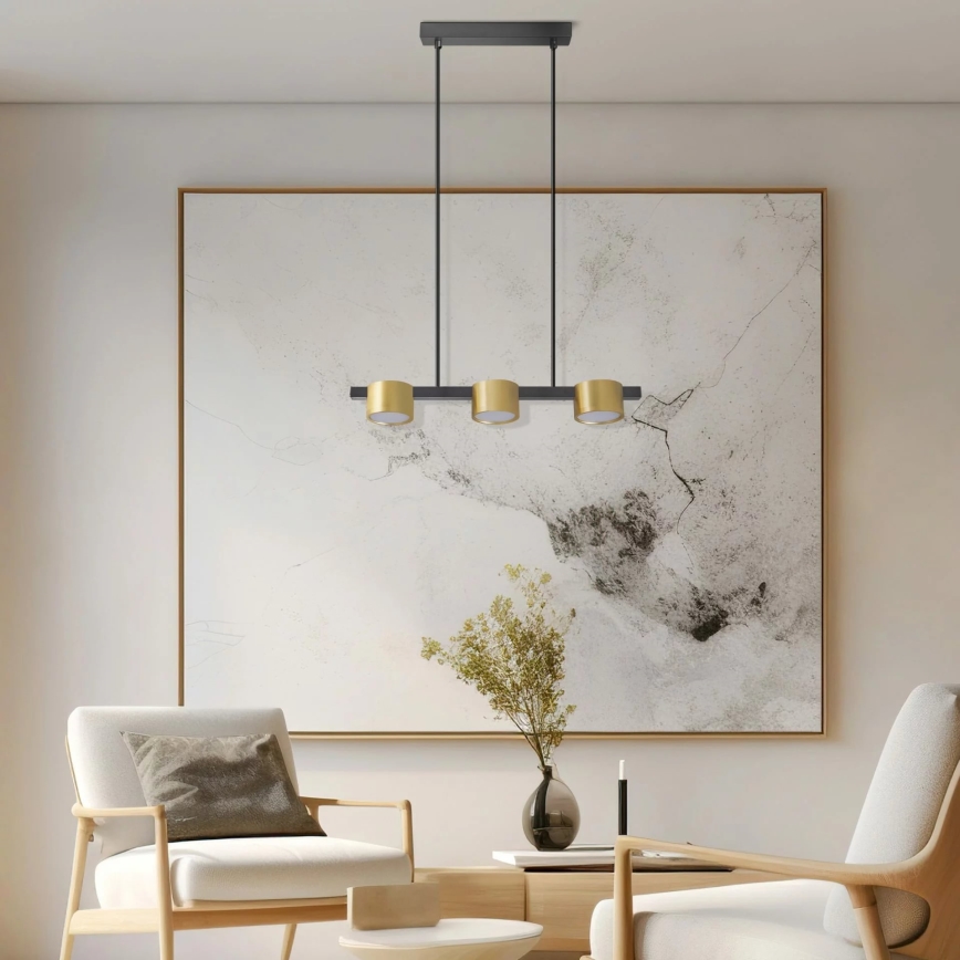 Candeeiro suspenso LED MIRELLA 3xGX53/6W/230V dourado/preto