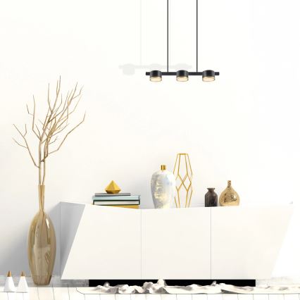 Candeeiro suspenso LED MIRELLA 3xGX53/6W/230V preto