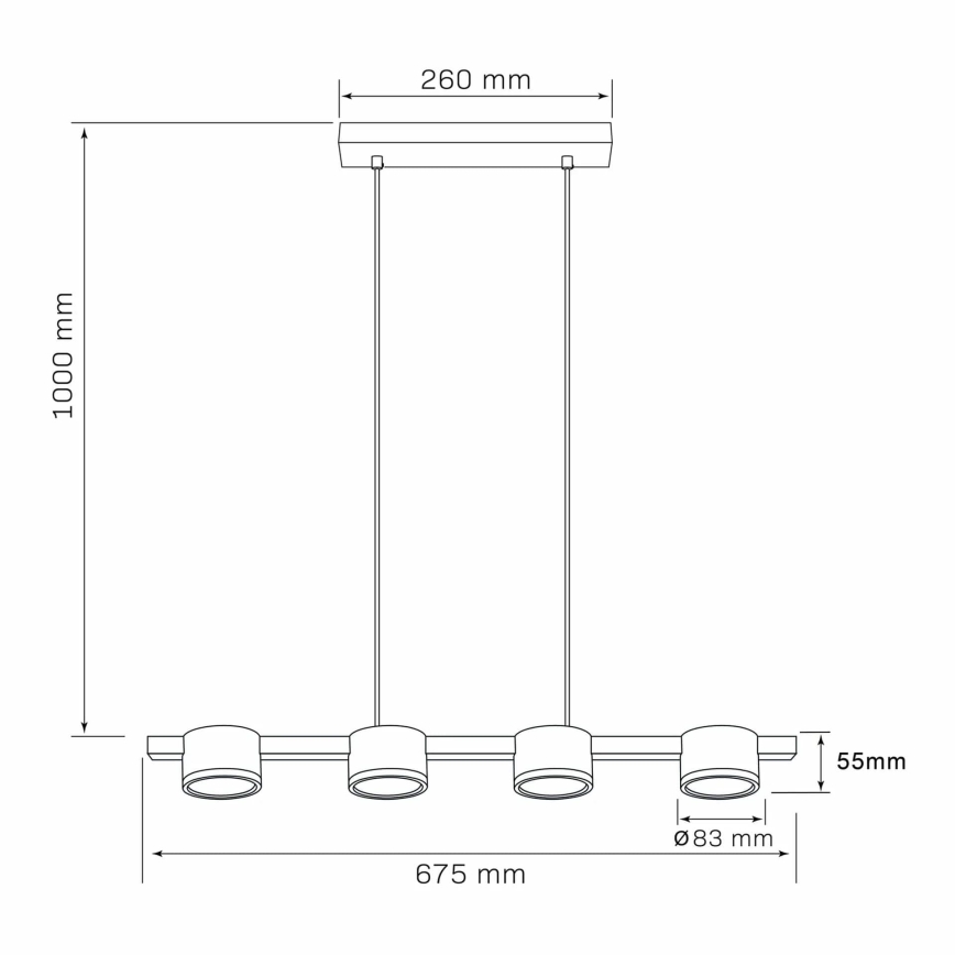 Candeeiro suspenso LED MIRELLA 4xGX53/6W/230V dourado/preto