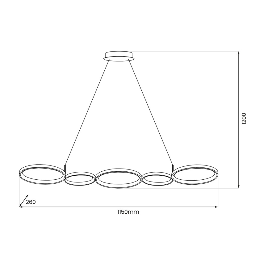 Candeeiro suspenso LED OLYMPIA 5xLED/10W/230V cinzento