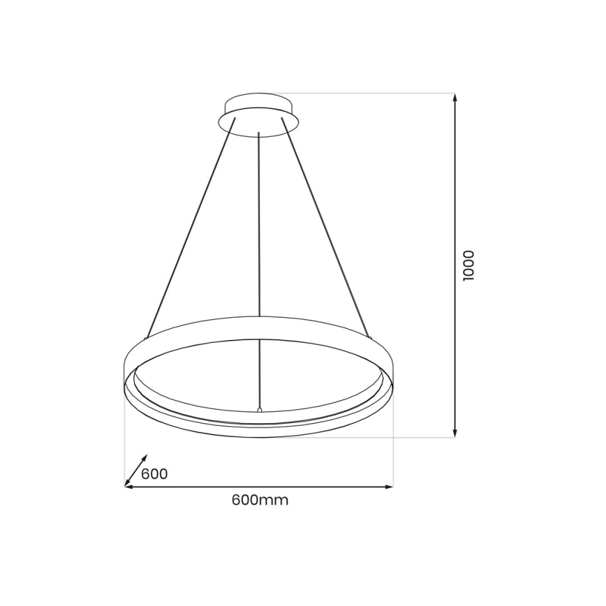 Candeeiro suspenso LED ORBITA LED/52W/230V branco/preto
