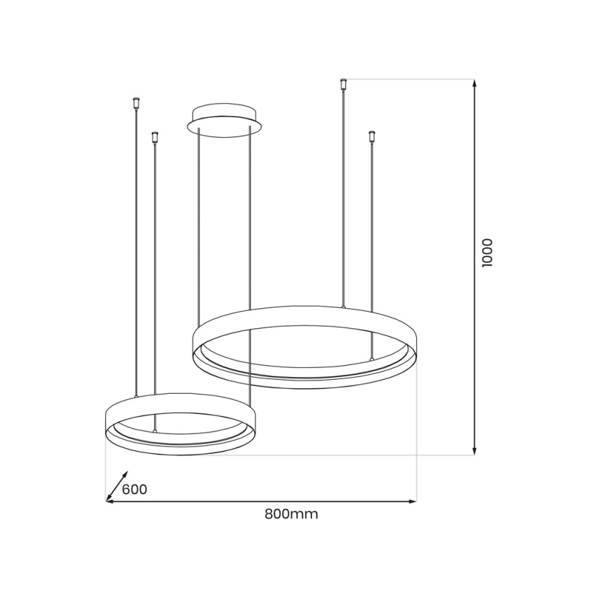 Candeeiro suspenso LED ORBITA LED/72W/230V branco/preto