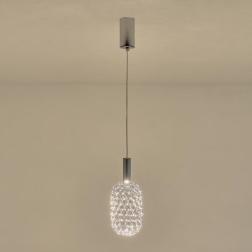 Candeeiro suspenso LED PERFORATO LED/6,3W/230V 3000K cromado brilhante diâmetro 13 cm