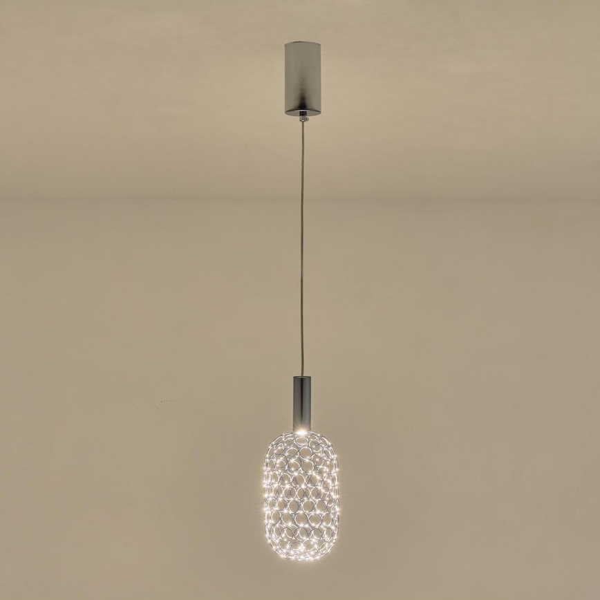 Candeeiro suspenso LED PERFORATO LED/6,3W/230V 3000K cromado brilhante diâmetro 13 cm
