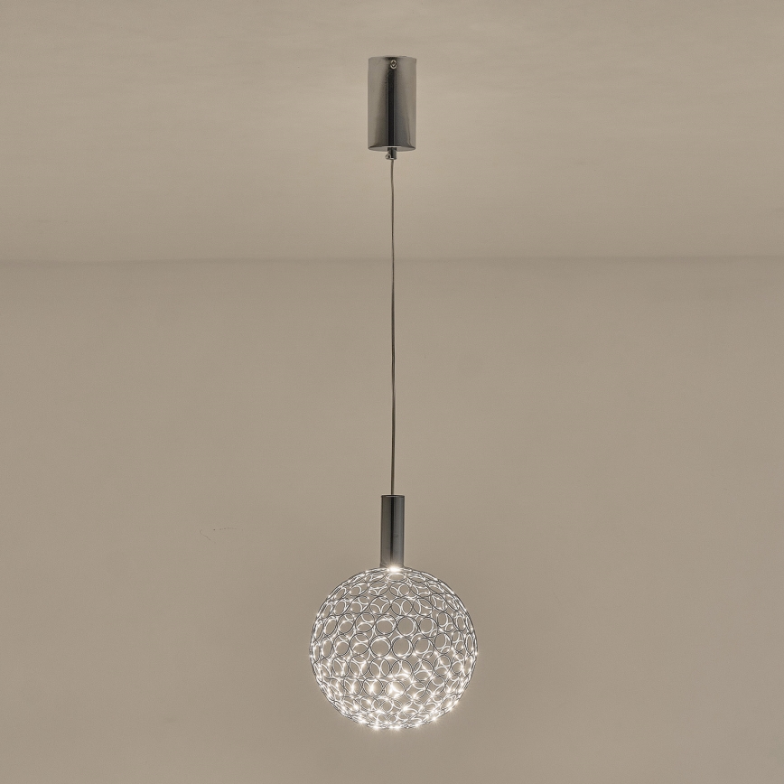 Candeeiro suspenso LED PERFORATO LED/6,3W/230V 3000K cromado brilhante diâmetro 20 cm