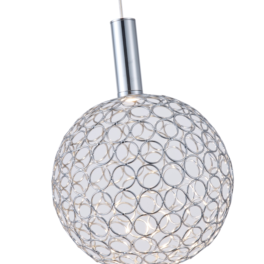 Candeeiro suspenso LED PERFORATO LED/6,3W/230V 3000K cromado brilhante diâmetro 20 cm