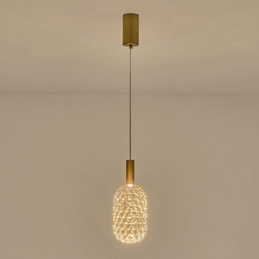 Candeeiro suspenso LED PERFORATO LED/6,3W/230V 3000K dourado diâmetro 13 cm