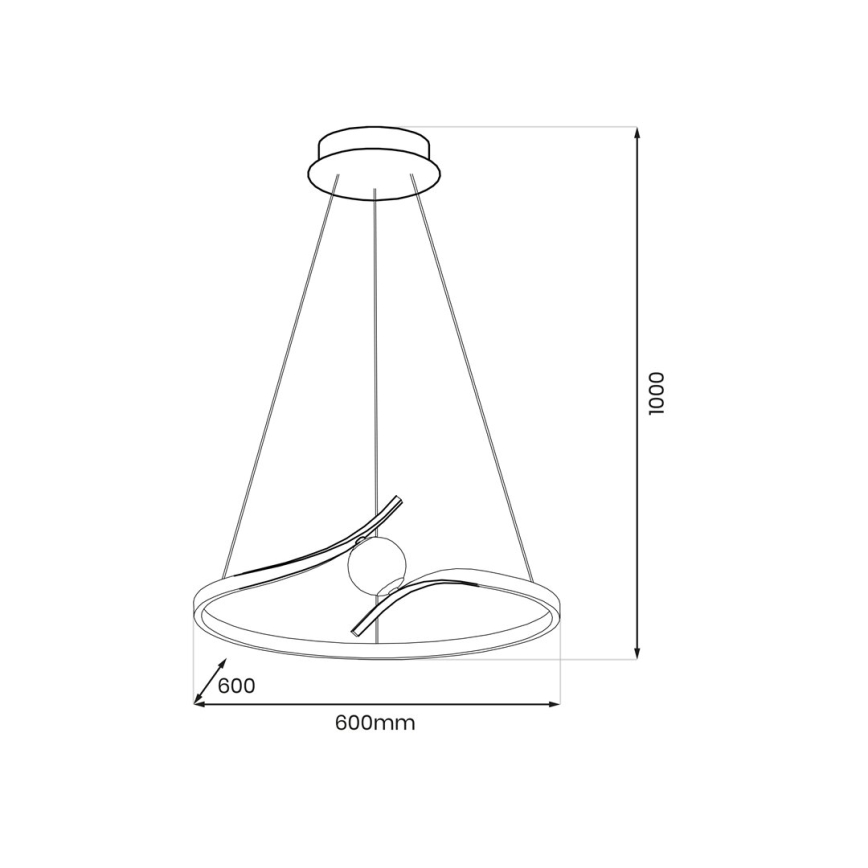 Candeeiro suspenso LED PERLA LED/34W/230V preto
