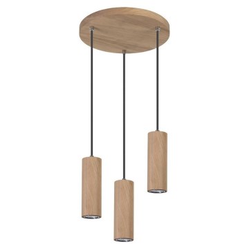 Candeeiro suspenso LED PIPE 3xGU10/5W/230V carvalho mate