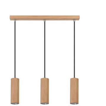 Candeeiro suspenso LED PIPE 3xGU10/5W/230V carvalho mate