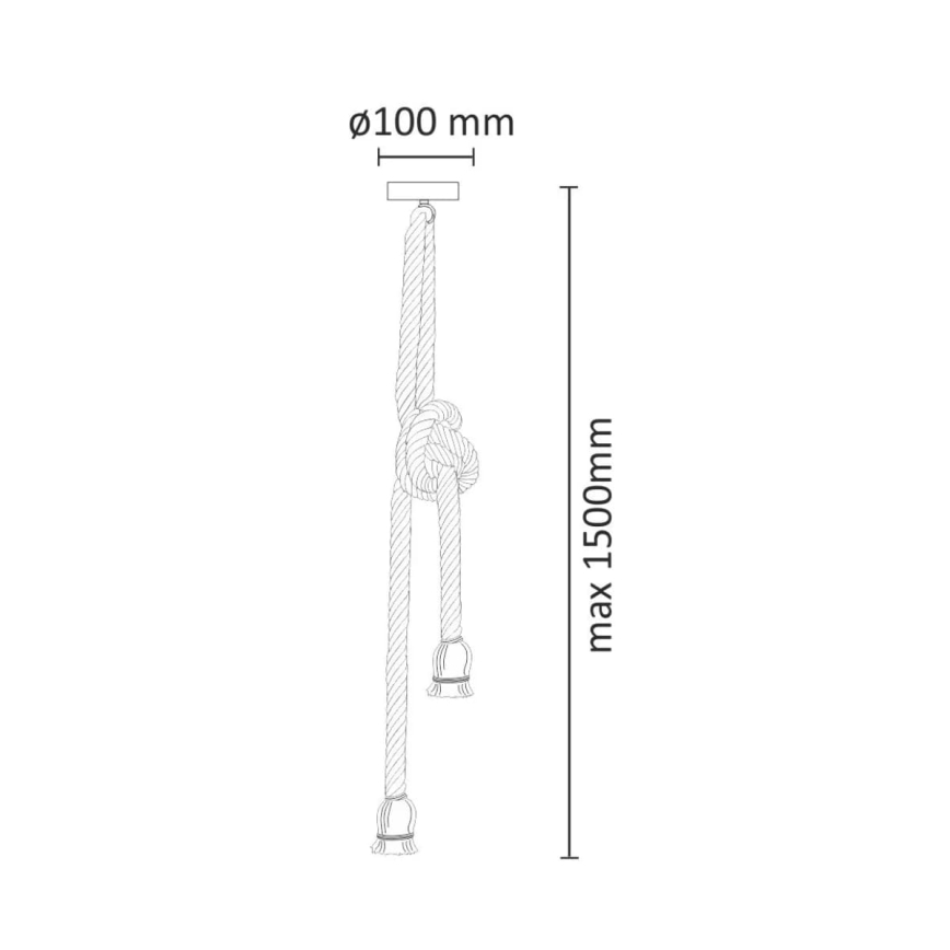 Candeeiro suspenso LED ROPE 2xE27/10W/230V