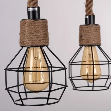 Candeeiro suspenso LED ROPE ALEGRA 4xE27/10W/230V