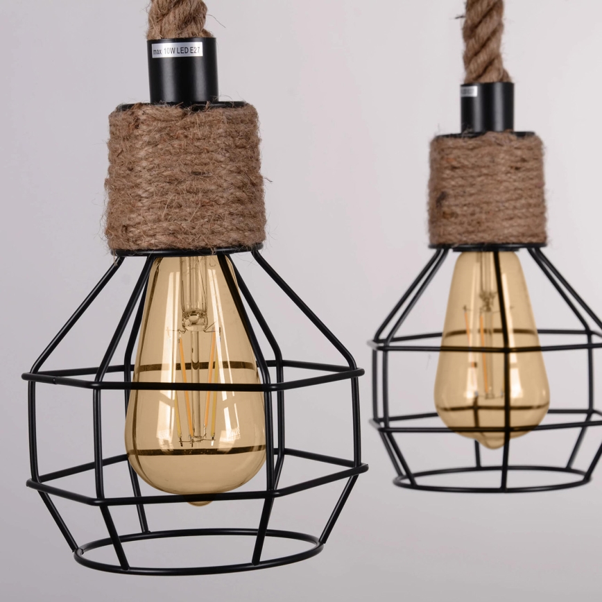 Candeeiro suspenso LED ROPE ALEGRA 4xE27/10W/230V