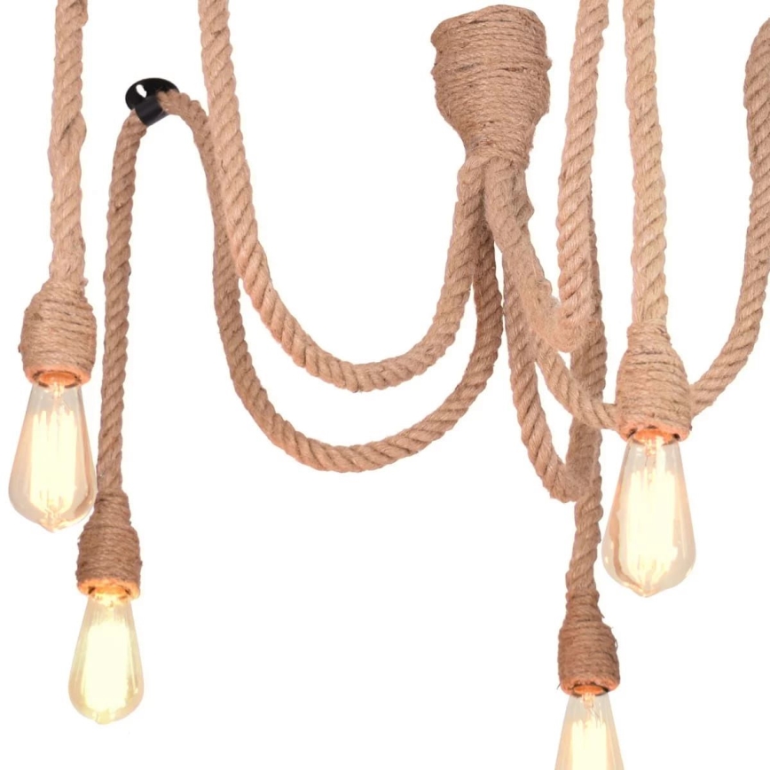 Candeeiro suspenso LED ROPE CASA 5xE27/10W/230V aranha