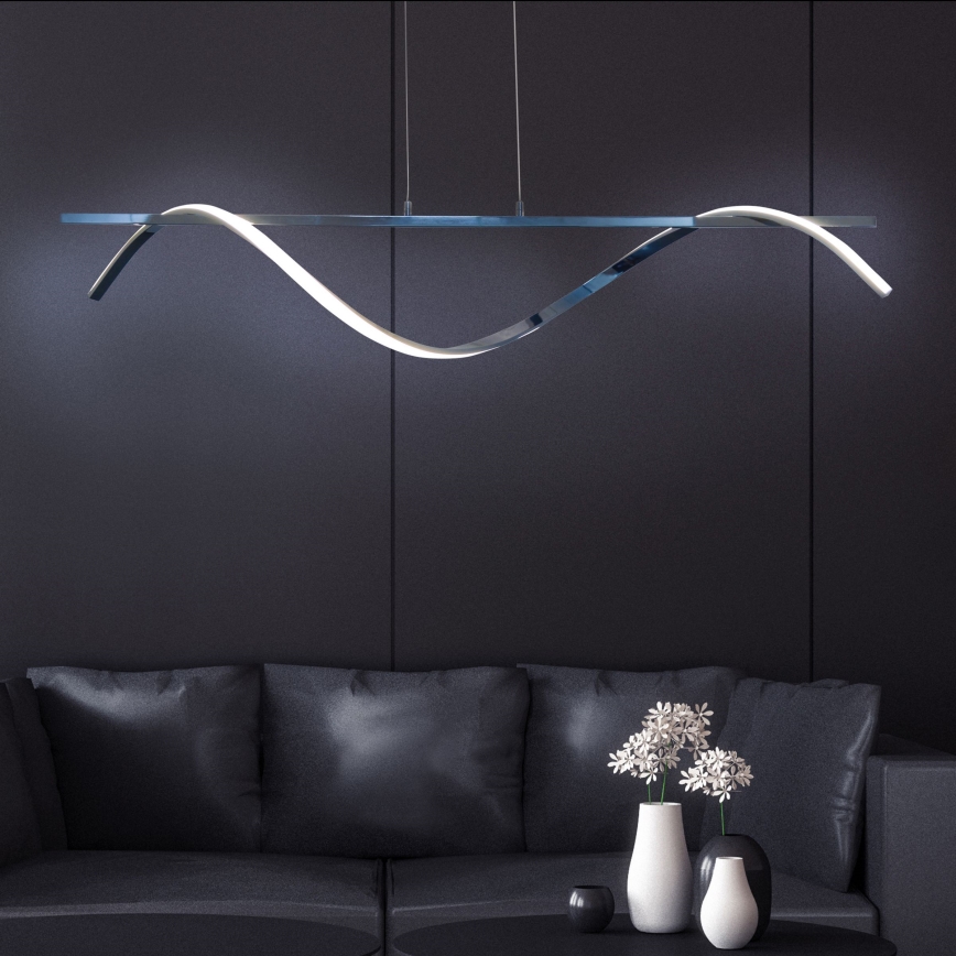 Candeeiro suspenso LED RUMBA LED/23W/230V 4000K cromado brilhante