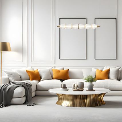 Candeeiro suspenso LED SANSA LED/11W/230V dourado/transparente