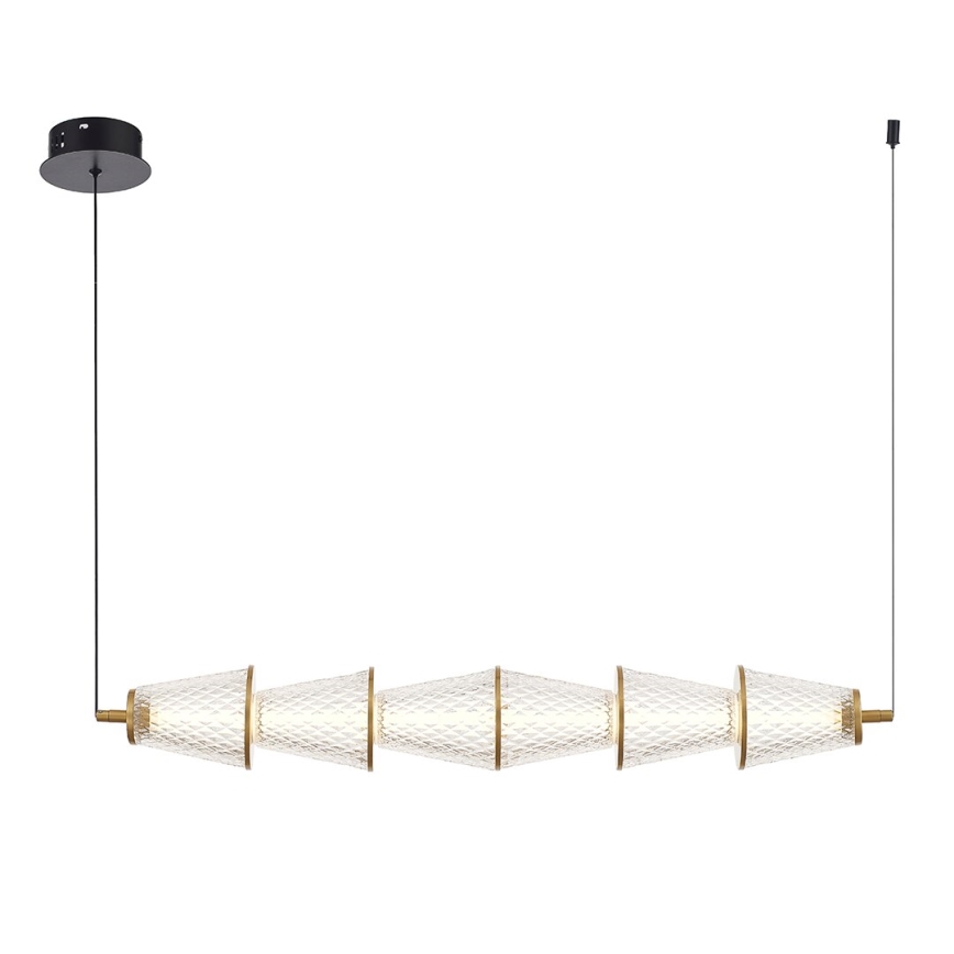 Candeeiro suspenso LED SANSA LED/11W/230V dourado/transparente
