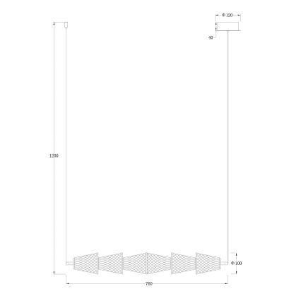 Candeeiro suspenso LED SANSA LED/11W/230V dourado/transparente