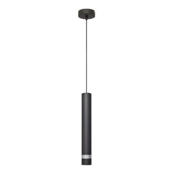 Candeeiro suspenso LED TUBA 1xGU10/4,8W/230V preto/cromado brilhante