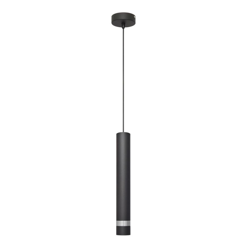 Candeeiro suspenso LED TUBA 1xGU10/4,8W/230V preto/cromado brilhante