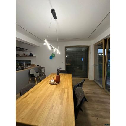Candeeiro suspenso LED TWIST LED/37W/230V 4000K 120 cm preto