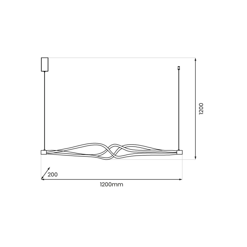 Candeeiro suspenso LED TWISTER LED/56W/230V preto