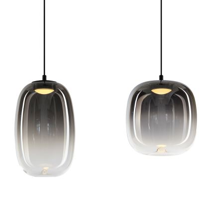 Candeeiro suspenso LED VASO LED/15W/230V preto/fumado