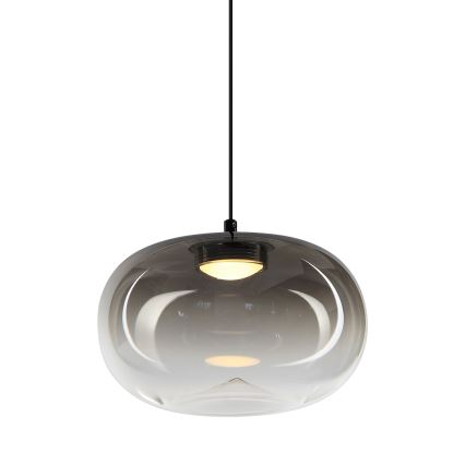Candeeiro suspenso LED VASO LED/4W/230V diâmetro 18 cm preto/fumado
