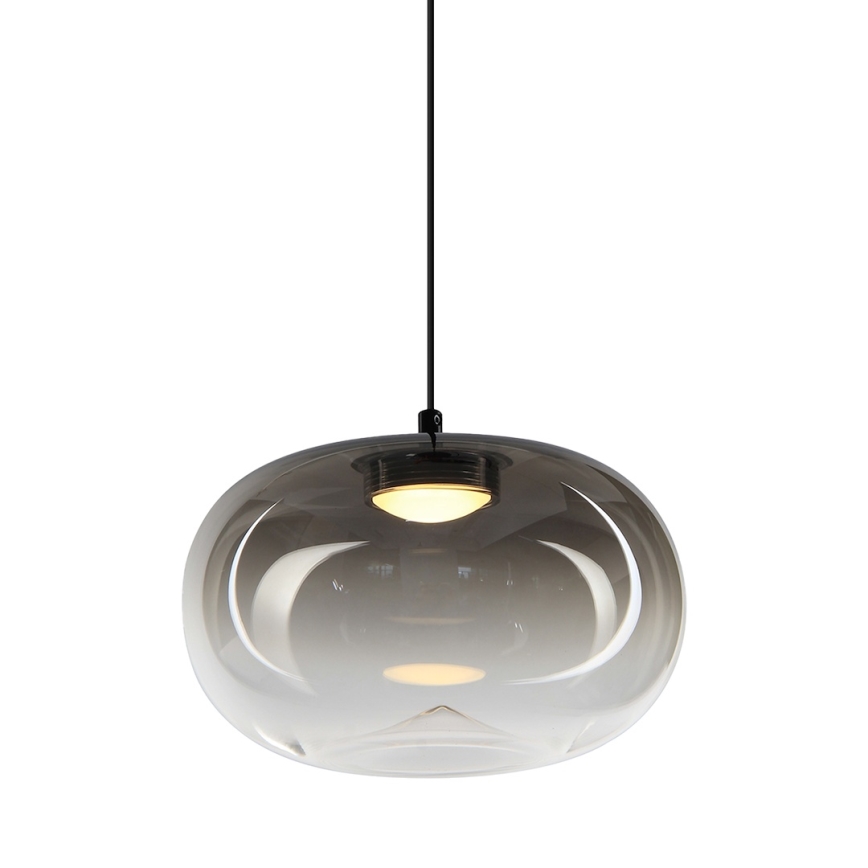 Candeeiro suspenso LED VASO LED/4W/230V diâmetro 18 cm preto/fumado