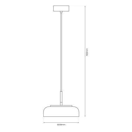Candeeiro suspenso LED VETRO LED/6W/230V diâmetro 23 cm bege/preto