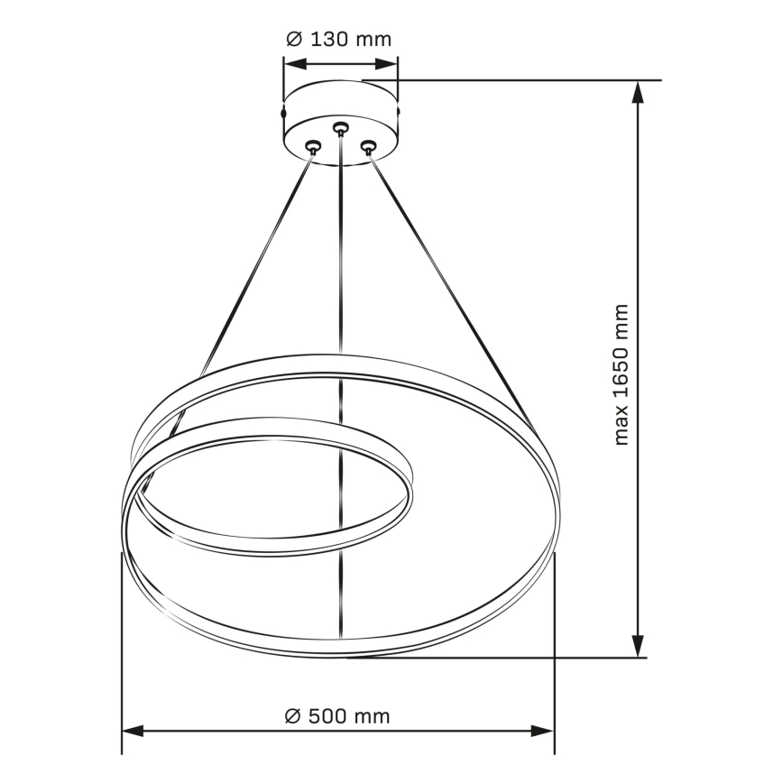 Candeeiro suspenso LED ZEFIRA LED/40W/230V 4000K diâmetro 50 cm cromado brilhante