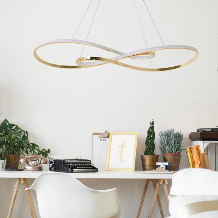 Candeeiro suspenso LED ZUMBA LED/50W/230V dourado