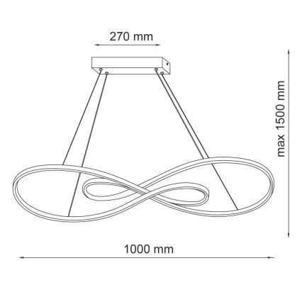 Candeeiro suspenso LED ZUMBA LED/50W/230V dourado